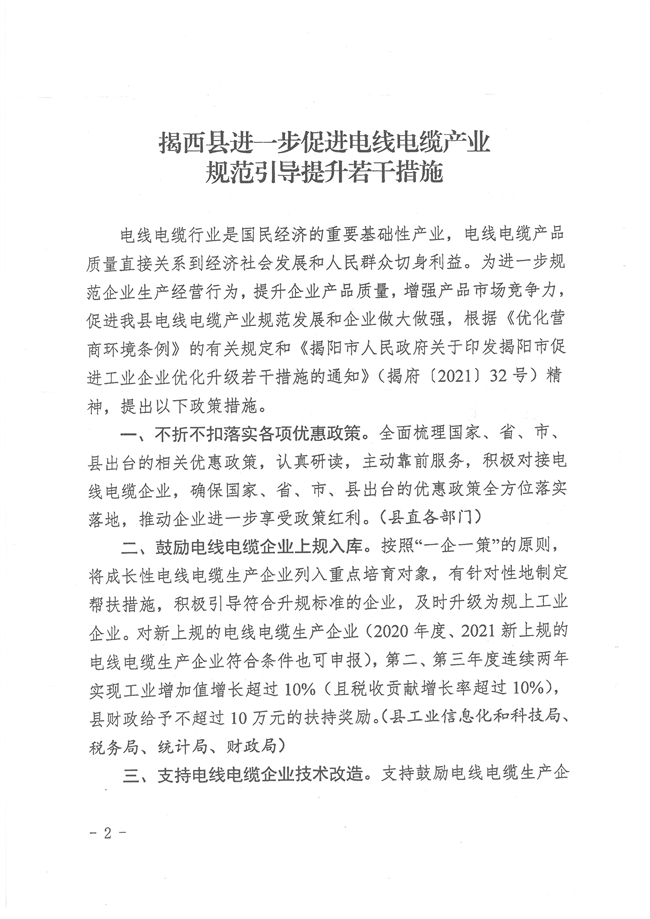 揭西縣人民政府關于印發《揭西縣進一步促進電線電纜產業規范引導提升若干措施》的通知_01.png